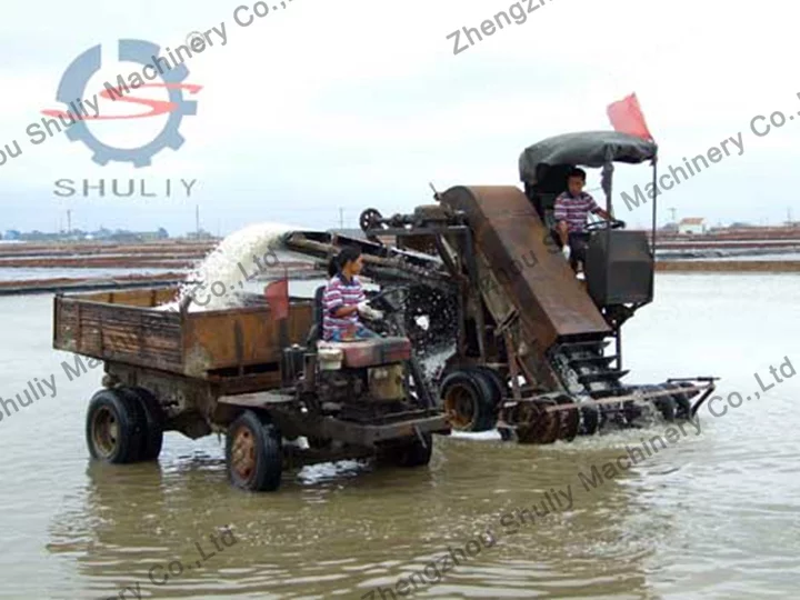 Salt harvester in work